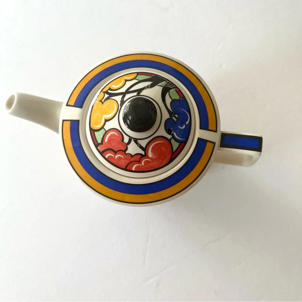 Unique Clarice Cliff inspired Sadler Art Deco teapot 1980’s made in Engl…